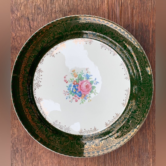 1920s Vintage TAYLOR SMITH USA 22K Gold Trim 10” Dinner Plate Replacement - Picture 7 of 16